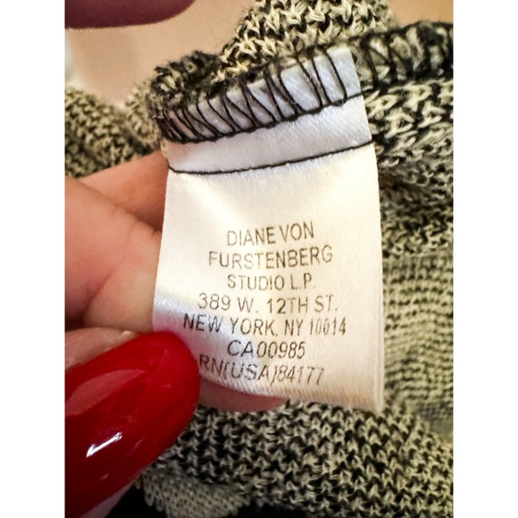 Diane von Furstenberg Black and Tan Sweater Dress Size 6 - Picture 7 of 8